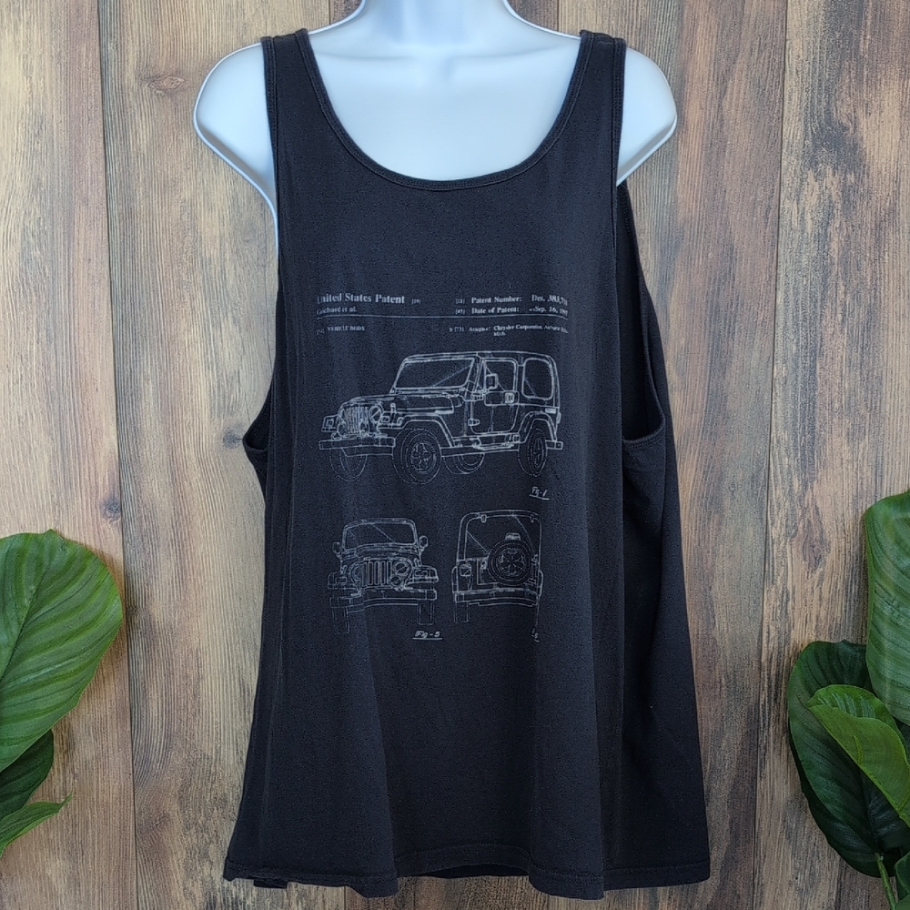 Bella Canvas Navy Jeep Lovers Tank Top 2XL W191